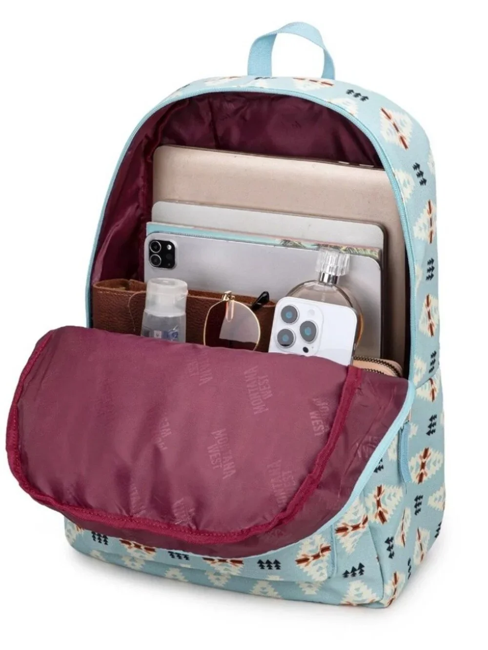 Montana West Aztec Print Backpack -2Pcs Set - Jean